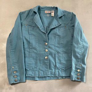 Bill‎ Blass jean Jacket Womens Size Large wesrtern cowgirl rodeo vibe boho